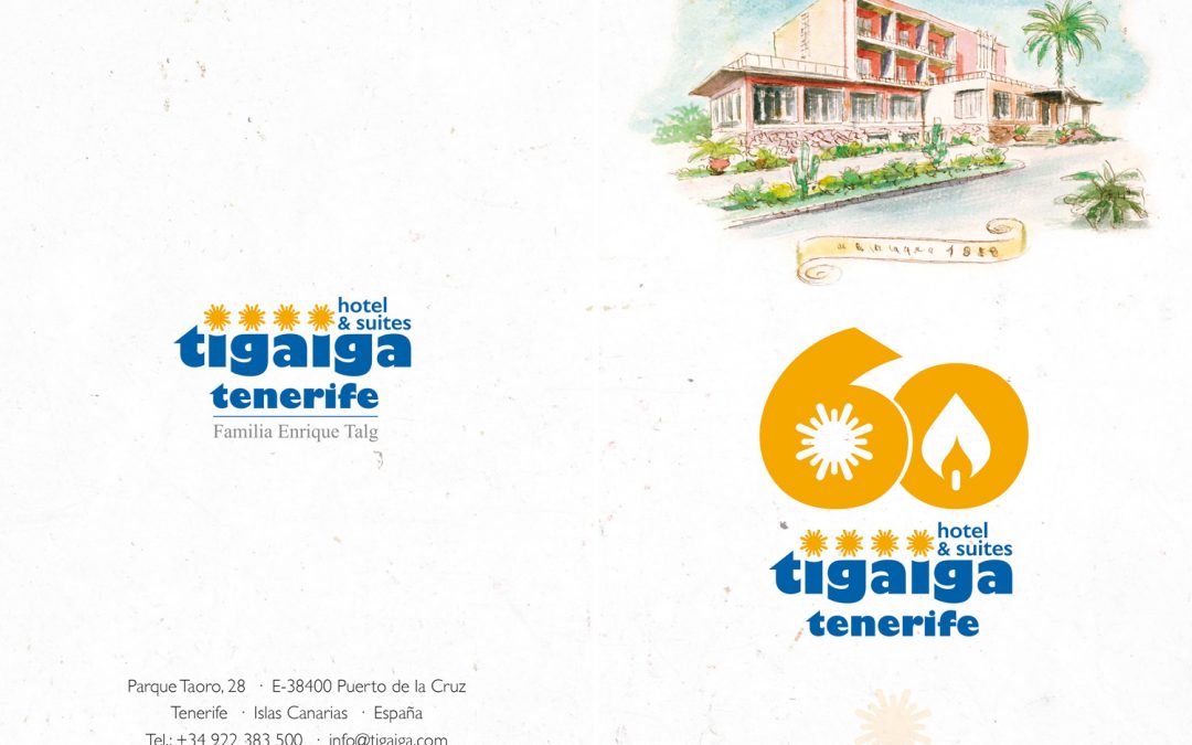 Folletos dípticos 60 aniversario Hotel Tigaiga
